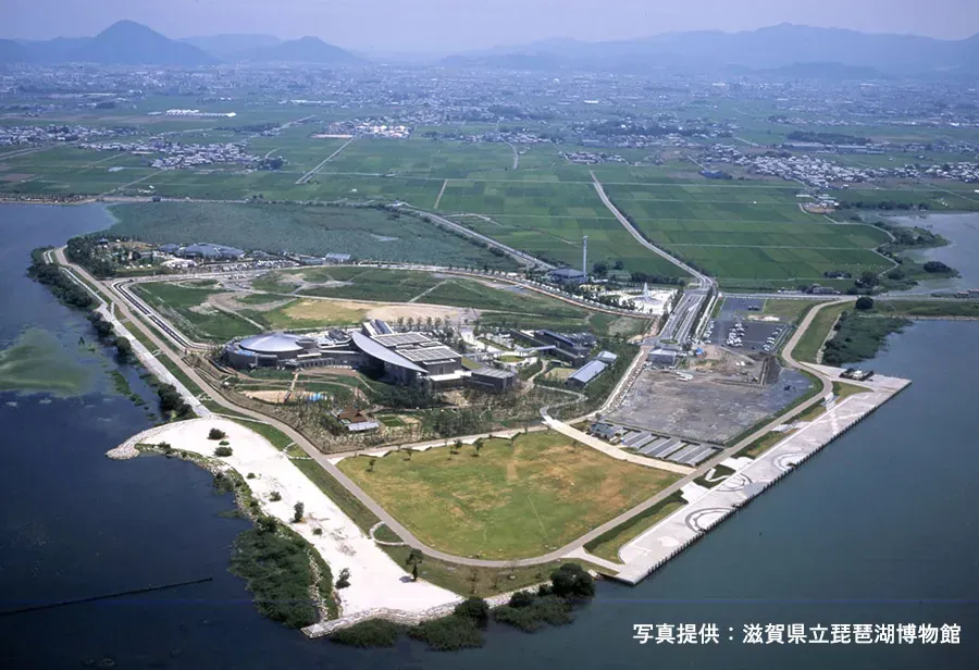 烏丸半島の航空写真（写真提供：滋賀県立琵琶湖博物館）